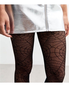 Черные колготки в сеточку-паутину на Хэллоуин, черный New look