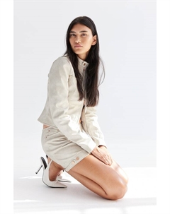 Мини-Юбка с покрытием, бежевый H&m