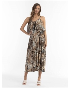 Платье макси с животным принтом, бежевый Faina