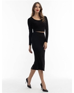 Укороченный топ из джерси, черный Faina