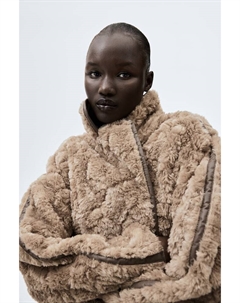 Пушистое пальто, бежевый H&m