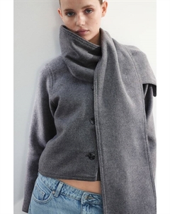 Валяная куртка с шарфом, серый H&m