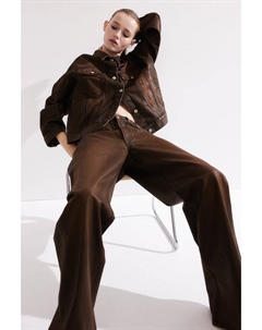 Саржевые брюки с покрытием, коричневый H&m