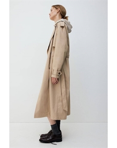 Тренч из твила, бежевый H&m