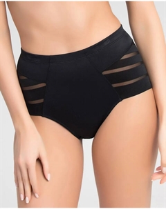 Трусики средней плотности из атласной микрофибры с тюлем, черный Dim