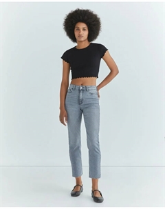 Прямые женские джинсы с завышенной талией, светло-серый Jdy