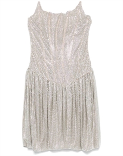 Платье мини с кристаллами, серый Giuseppe di morabito