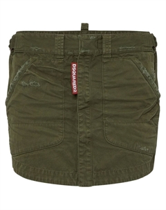 Юбка мини с эффектом потертости, зеленый Dsquared2