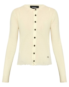 Шерстяной джемпер с круглым вырезом, желтый Dsquared2