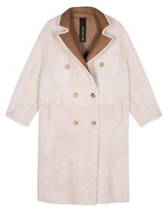 Двустороннее двубортное пальто, нейтральный цвет Blancha