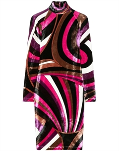 Бархатное мини-платье с принтом «Ирида», розовый Pucci