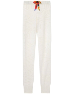 Кашемировые спортивные брюки ажурной вязки, белый Pucci