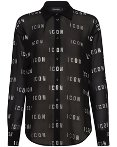 Рубашка с кристаллами, черный Dsquared2