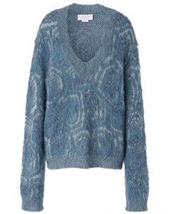 Пуловер с рисунком животного, синий Genny