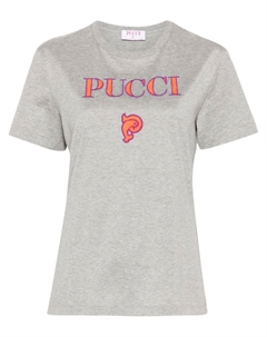 Футболка с вышитым логотипом, серый Pucci