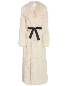 Шуба из искусственного меха с бантом, нейтральный цвет Giambattista valli