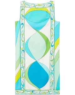 Платье мини с принтом Pesci, синий Pucci