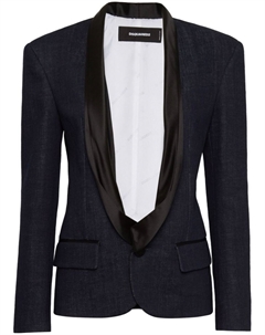 Однобортный пиджак с лацканами-шалькой, синий Dsquared2