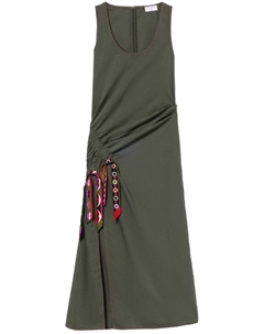 Платье с драпировкой и отделкой Vivara, зеленый Pucci