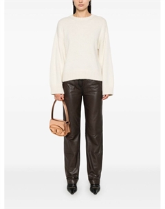 Джемпер с круглым вырезом и ребристой вязкой, белый Dsquared2