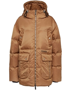 Стеганое пальто с капюшоном, коричневый Dsquared2