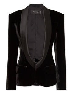 Однобортный пиджак с лацканами-шалькой, черный Dsquared2