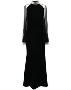Платье с объемными рукавами и кристаллами, черный Jean-louis sabaji