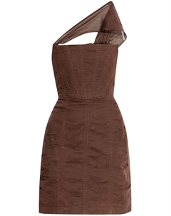 Мини-платье на одно плечо, коричневый Dsquared2