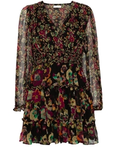 Платье мини Lya с цветочным принтом, черный Ulla johnson