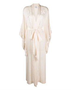 Шелковый халат с кружевной отделкой, белый Carine gilson