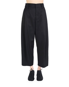 Укороченные брюки со складками, черный Uma wang