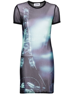 Сетчатое платье мини с принтом Pigalle, синий Jean paul gaultier