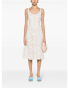 Платье А-силуэта из цветочного кружева, белый Prada