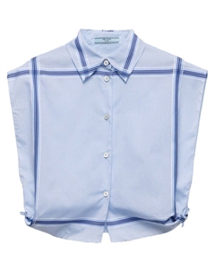 Укороченная рубашка в клетку, синий Prada