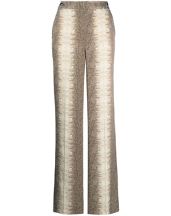 Атласные брюки с тиснением под кожу ящерицы, коричневый Twinset