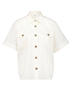 Хлопковая рубашка с накладным карманом, нейтральный цвет Frame