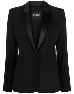 Однобортный блейзер с атласными лацканами, черный Dondup