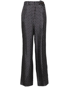 Прямые брюки с завышенной талией, синий Prada