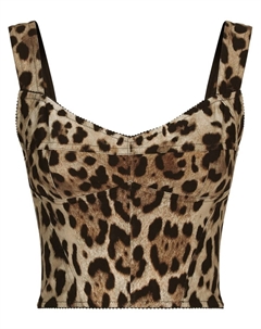 Топ-корсет KIM DOLCE&GABBANA с леопардовым принтом, нейтральный цвет Dolce&gabbana