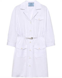 Мини-платье из поплина, белый Prada