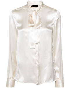 Шелковая рубашка с бантом, нейтральный цвет Tom ford