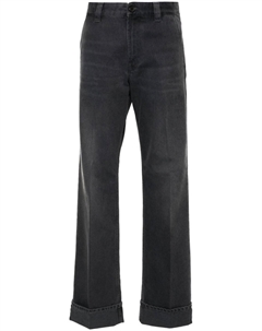 Прямые брюки средней посадки, серый Miu miu