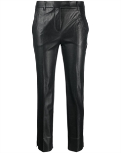 Узкие брюки из искусственной кожи, черный Incotex