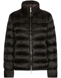 Пуховик с жаккардовой монограммой, черный Dolce&gabbana