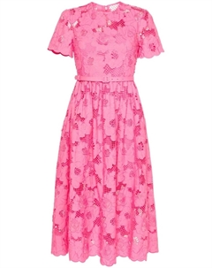 Кружевное платье миди, розовый Self-portrait