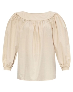 Блузка из поплина с вышитым логотипом, нейтральный цвет A.p.c.