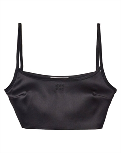 Укороченный топ, черный Miu miu