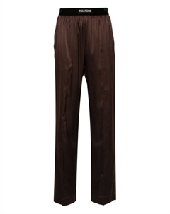 Шелковые брюки прямого кроя, коричневый Tom ford
