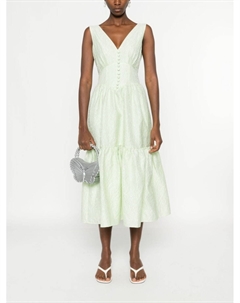 Многоярусное платье с эффектом парчи, зеленый Self-portrait