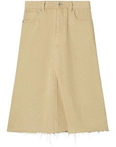 Джинсовая юбка миди, нейтральный цвет Tory burch